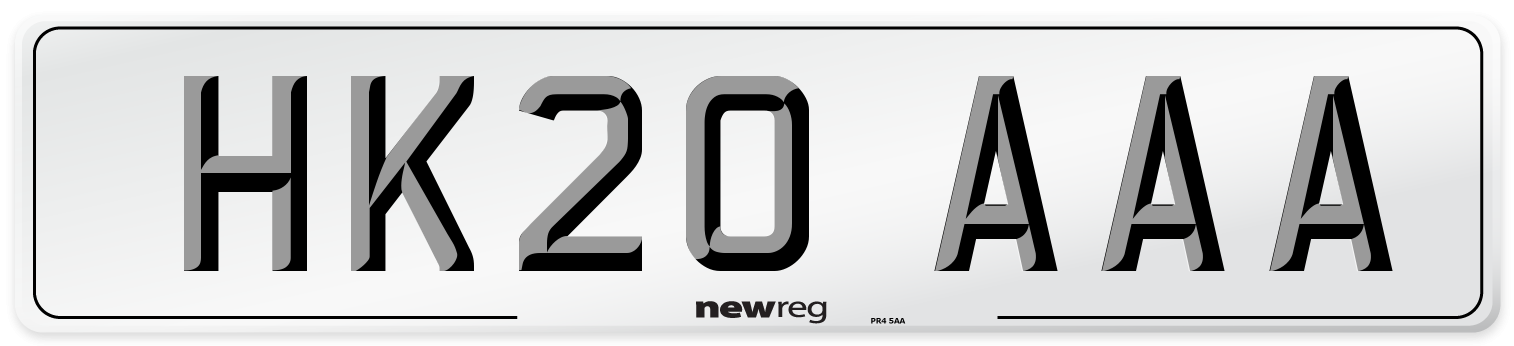 HK20 AAA Front Number Plate