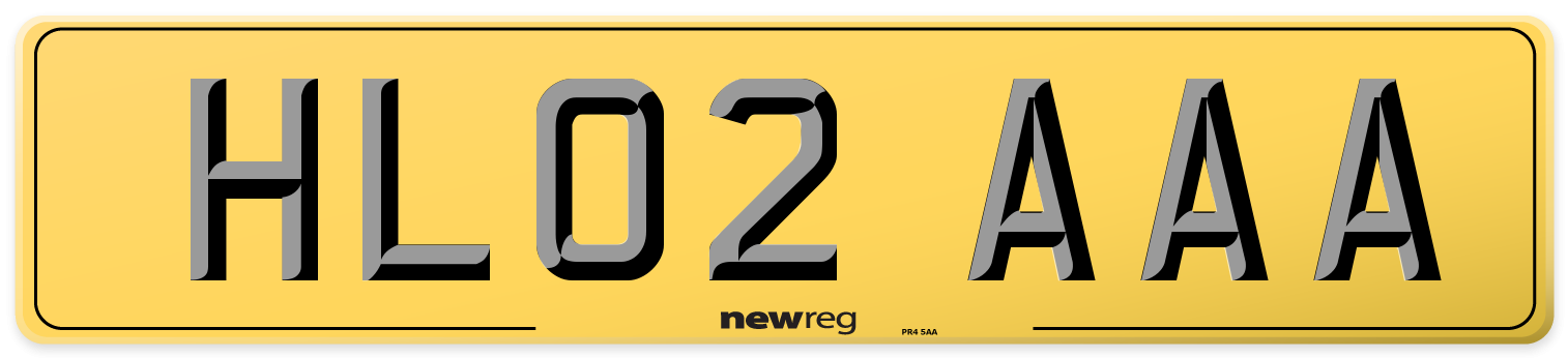 HL02 AAA Rear Number Plate