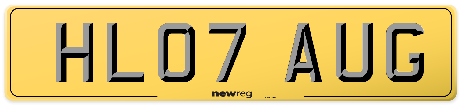 HL07 AUG Rear Number Plate