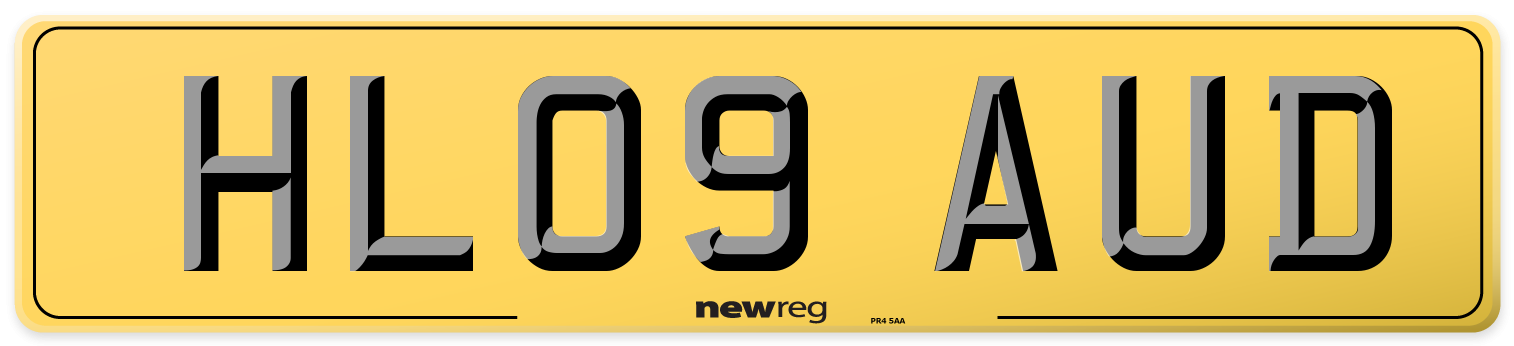 HL09 AUD Rear Number Plate