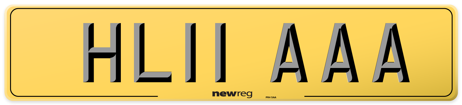 HL11 AAA Rear Number Plate