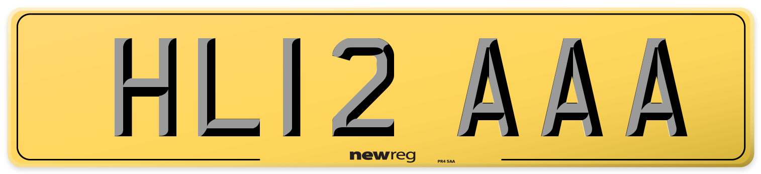 HL12 AAA Rear Number Plate