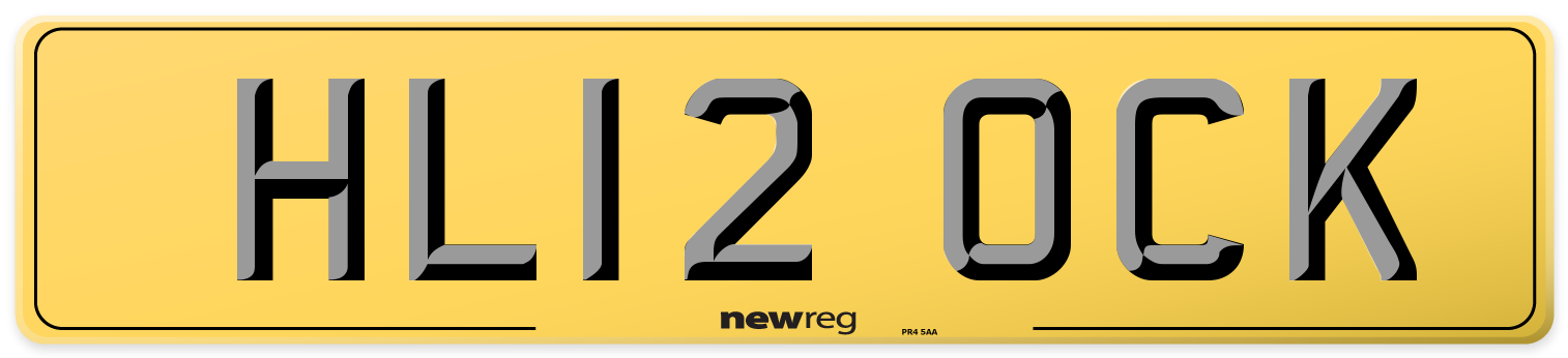 HL12 OCK Rear Number Plate