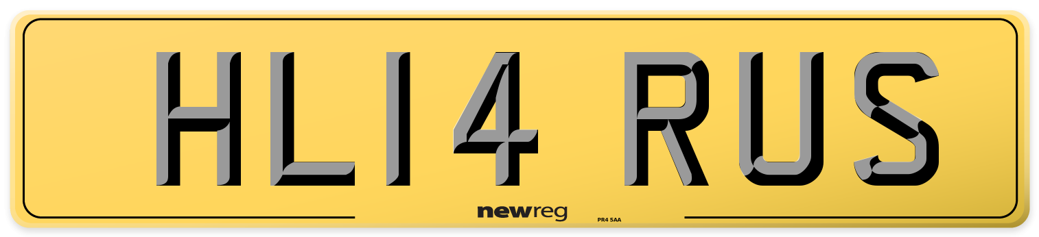 HL14 RUS Rear Number Plate