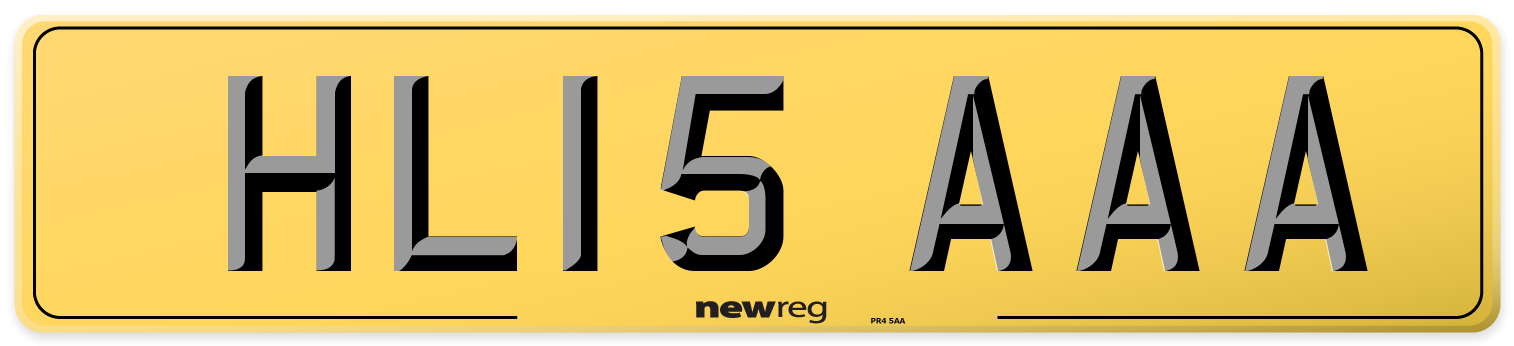 HL15 AAA Rear Number Plate