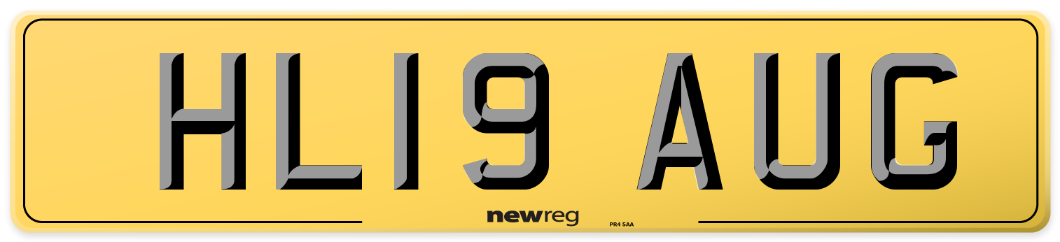 HL19 AUG Rear Number Plate