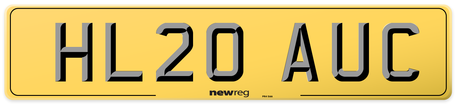 HL20 AUC Rear Number Plate