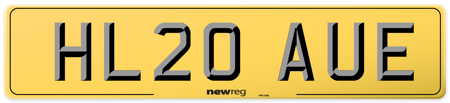 HL20 AUE Rear Number Plate