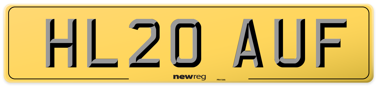 HL20 AUF Rear Number Plate