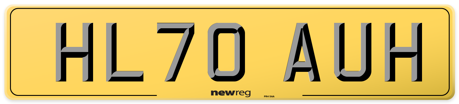 HL70 AUH Rear Number Plate