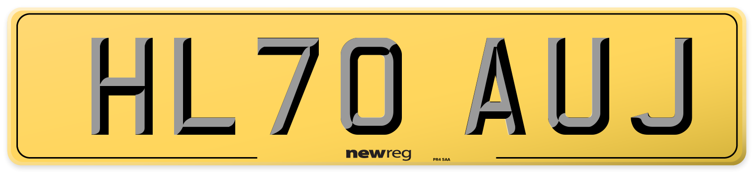 HL70 AUJ Rear Number Plate