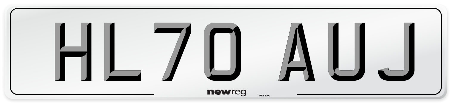 HL70 AUJ Front Number Plate