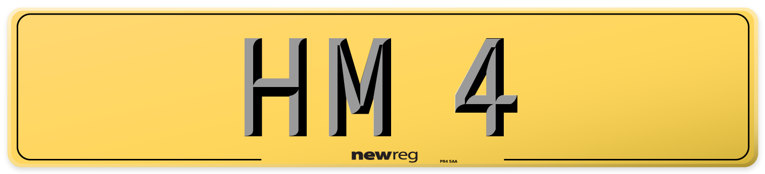 HM 4 Rear Number Plate