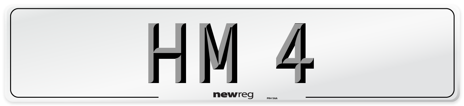 HM 4 Front Number Plate
