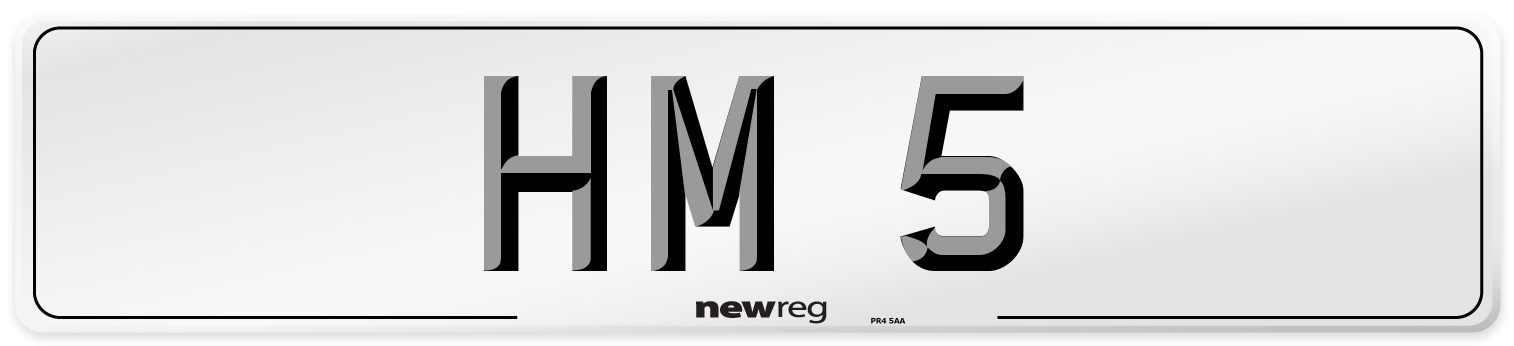 HM 5 Front Number Plate