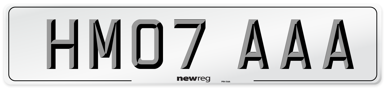 HM07 AAA Front Number Plate