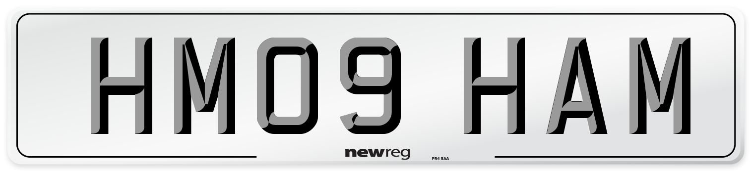 HM09 HAM Front Number Plate