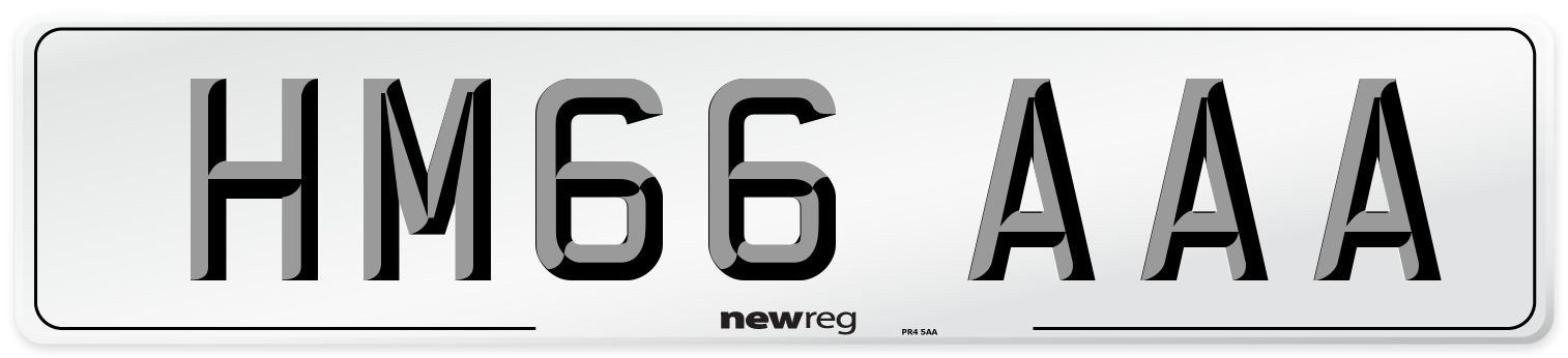 HM66 AAA Front Number Plate