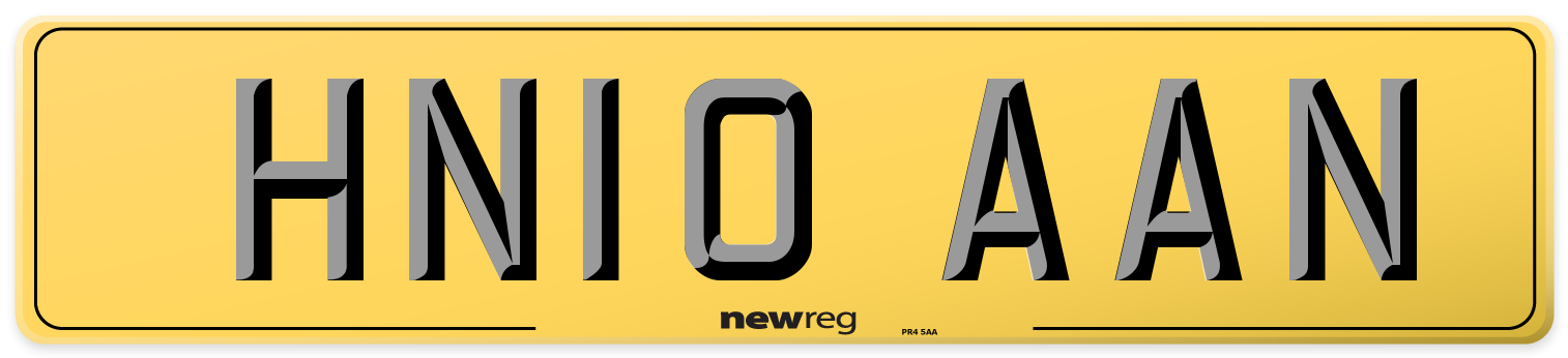 HN10 AAN Rear Number Plate