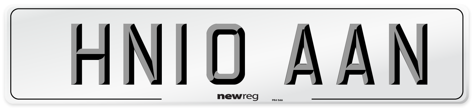 HN10 AAN Front Number Plate
