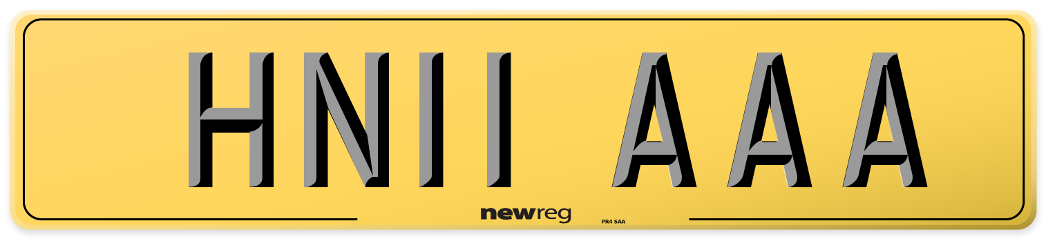 HN11 AAA Rear Number Plate