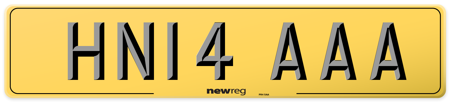 HN14 AAA Rear Number Plate