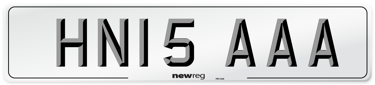 HN15 AAA Front Number Plate