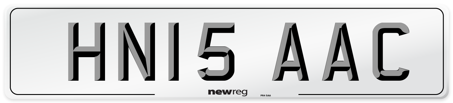 HN15 AAC Front Number Plate