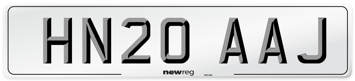 HN20 AAJ Front Number Plate