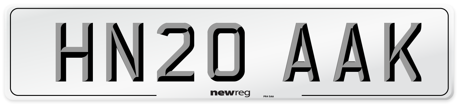 HN20 AAK Front Number Plate