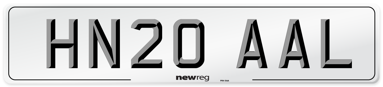 HN20 AAL Front Number Plate