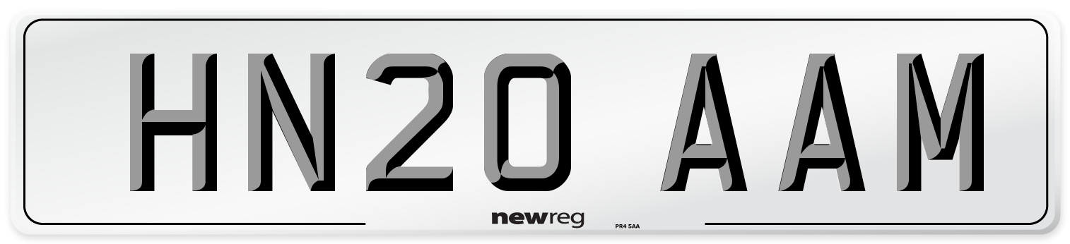 HN20 AAM Front Number Plate