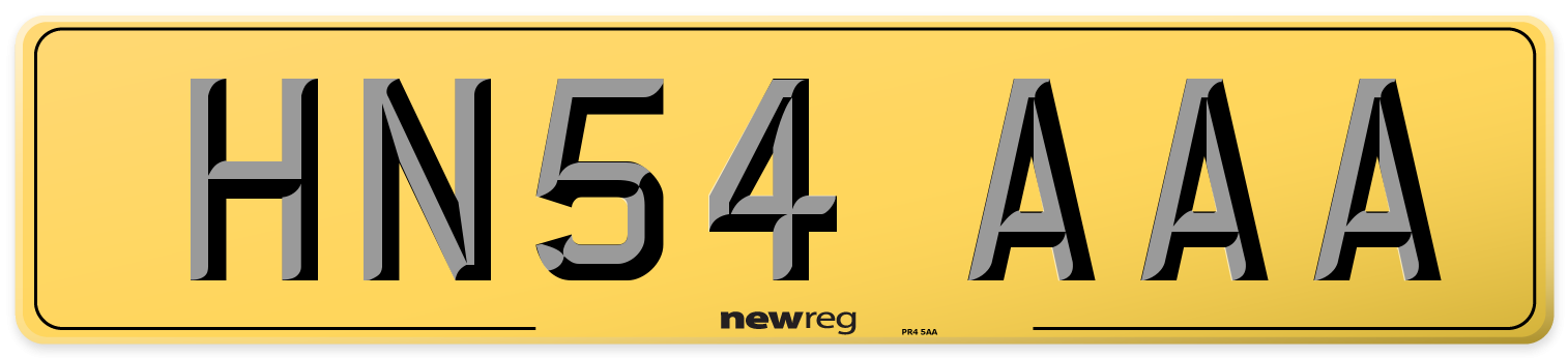 HN54 AAA Rear Number Plate