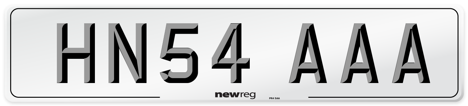 HN54 AAA Front Number Plate