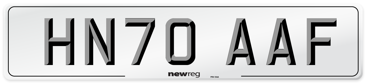 HN70 AAF Front Number Plate