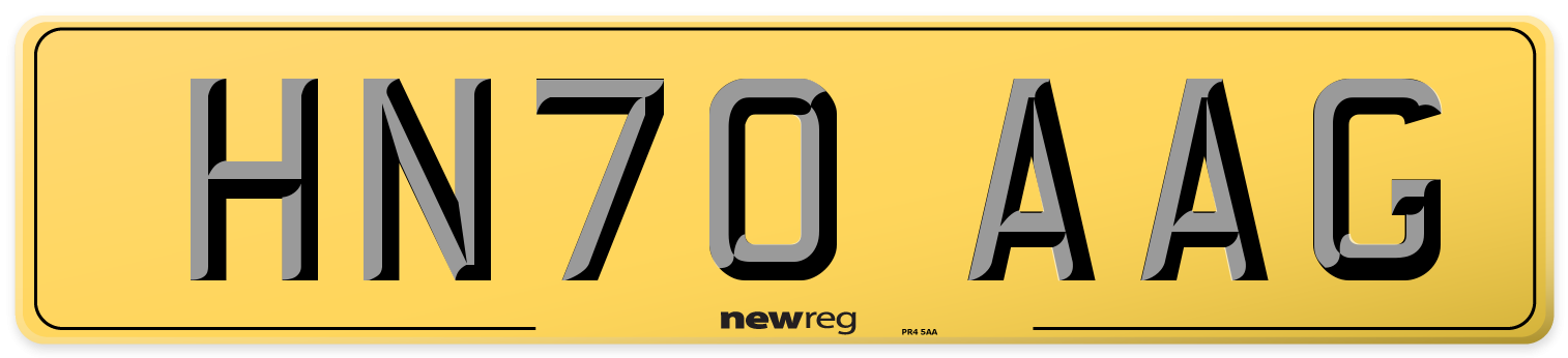 HN70 AAG Rear Number Plate