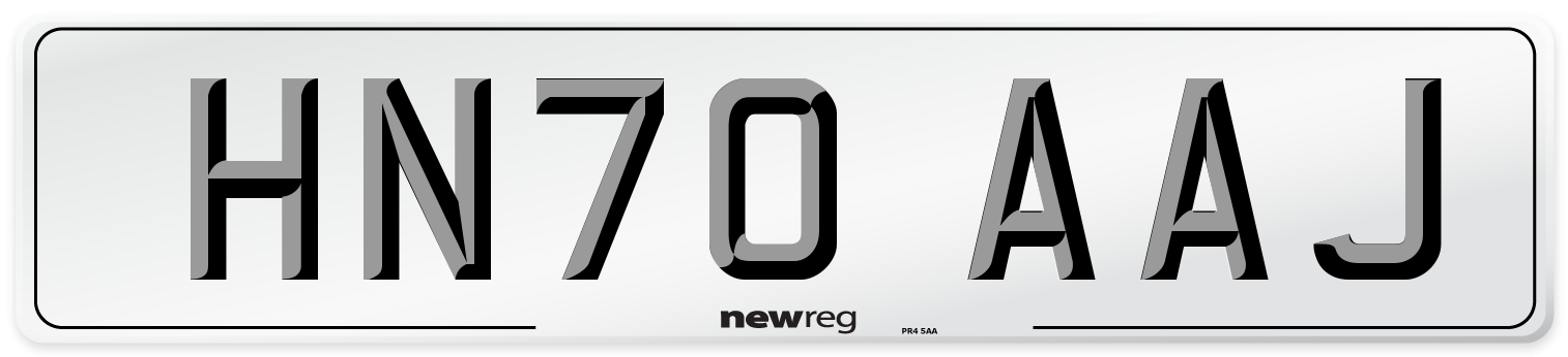HN70 AAJ Front Number Plate