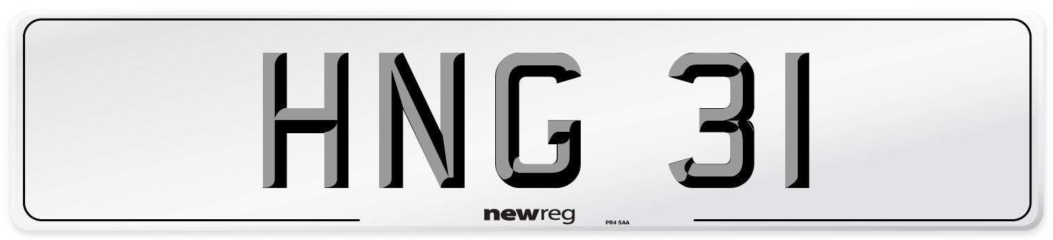 HNG 31 Front Number Plate