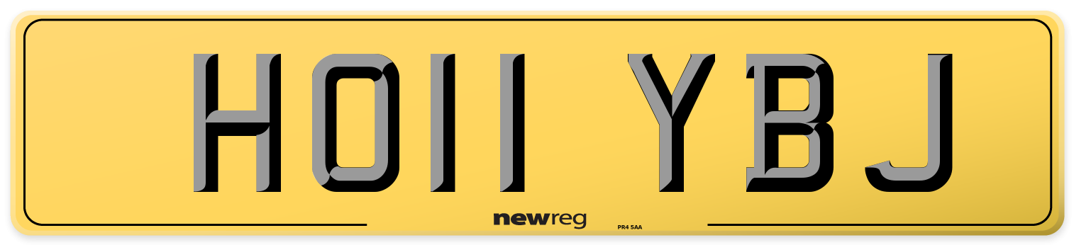 HO11 YBJ Rear Number Plate