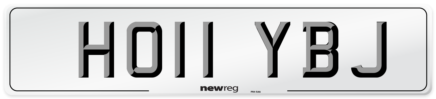 HO11 YBJ Front Number Plate