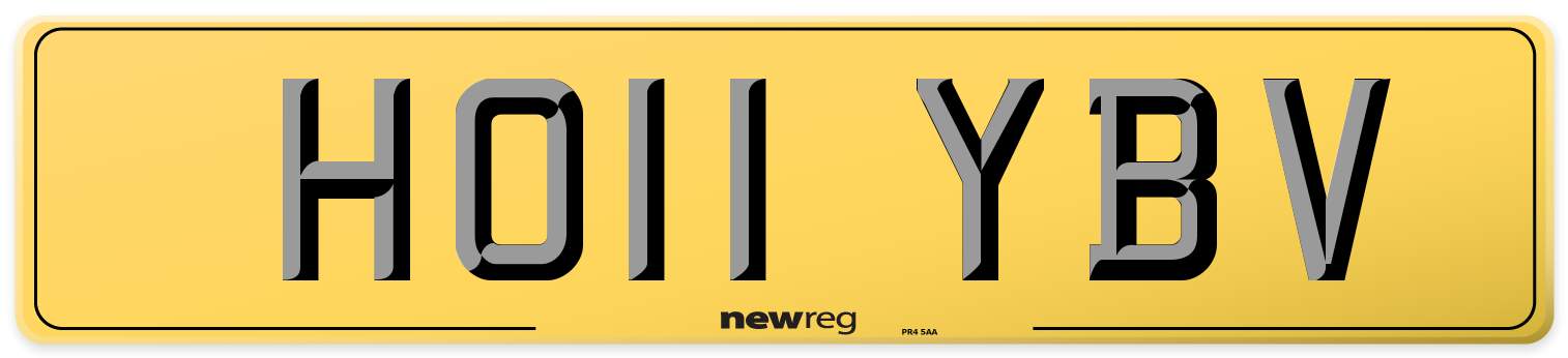 HO11 YBV Rear Number Plate