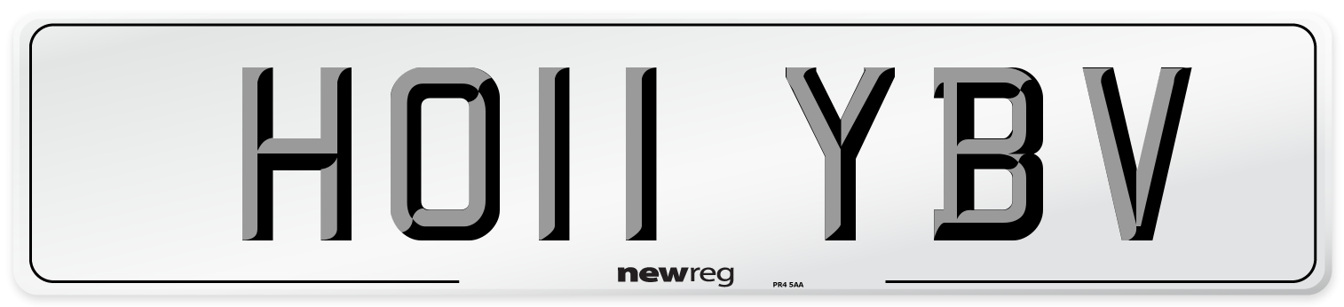 HO11 YBV Front Number Plate