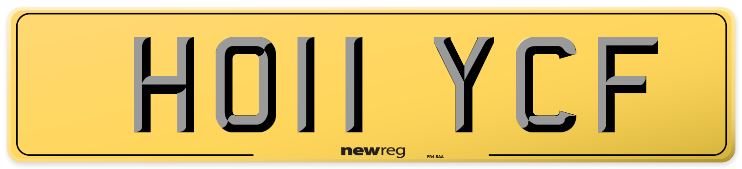 HO11 YCF Rear Number Plate