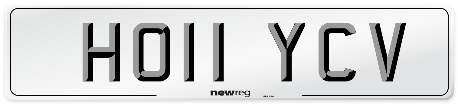 HO11 YCV Front Number Plate