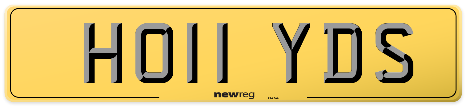 HO11 YDS Rear Number Plate