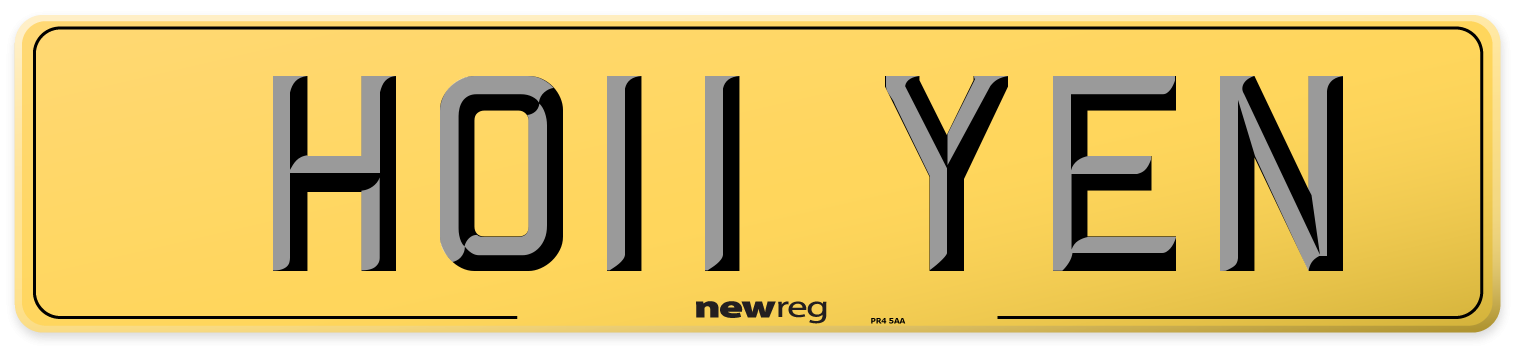 HO11 YEN Rear Number Plate