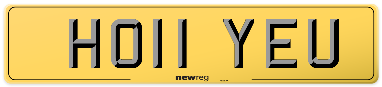 HO11 YEU Rear Number Plate