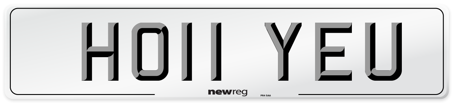HO11 YEU Front Number Plate