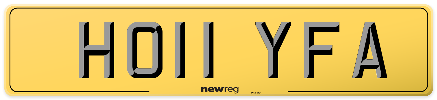 HO11 YFA Rear Number Plate