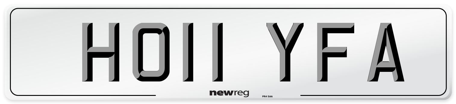 HO11 YFA Front Number Plate